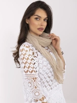 Beżowa marszczona chusta z wiskozy