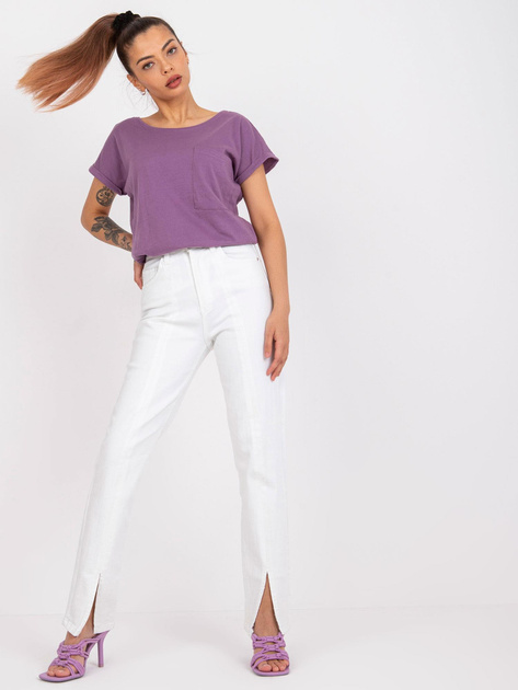 Fioletowy bawełniany t-shirt na co dzień Ventura MAYFLIES