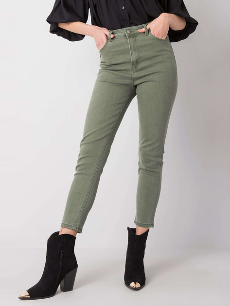 Khaki jeansy high waist Idris RUE PARIS