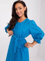 Hurtownia Niebieska codzienna sukienka we wzory