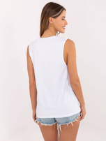 Biały damski top bez rękawów RUE PARIS