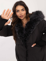 Hurt Czarna kurtka zimowa z odpinanym ściągaczem