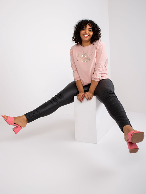 Brudnoróżowa bluzka plus size z nadrukiem Cordelia