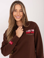 Czekoladowa bluza z nadrukiem teddy bear SUBLEVEL 