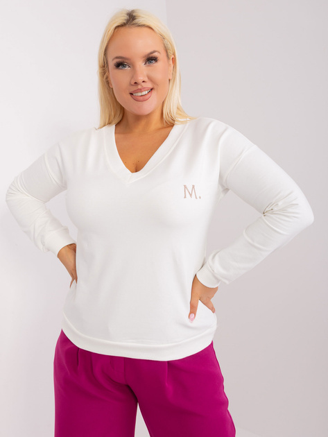 Hurt Ecru damska bluzka plus size ze ściągaczami