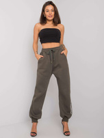 Ciemne khaki damskie spodnie dresowe Atlanta