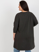 Hurt Khaki bawełniana tunika plus size z gumką na dole