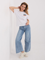 Biały bawełniany t-shirt z napisami SUBLEVEL 