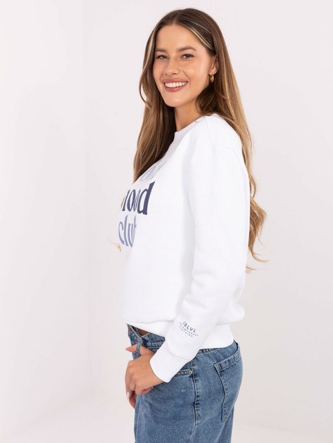 Biała dresowa bluza z haftem SUBLEVEL