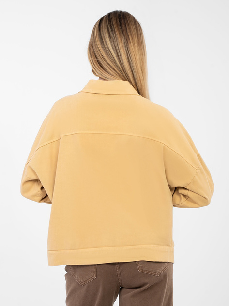 Camelowa jeansowa kurtka z zapięciem na guziki RUE PARIS