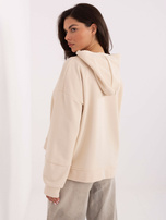 Jasnobrązowa bluza oversize z kapturem