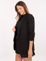 Czarna elegancka marynarka bez zapięcia RUE PARIS