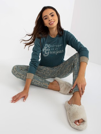 Hurtownia Morska dwuczęściowa piżama z długim rękawem