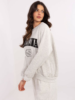 Hurt Jasnoszara melanżowa bluza oversize bez kaptura