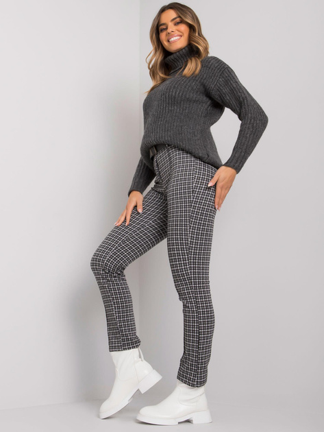 Czarno-szare spodnie z paskiem Lantana