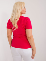 Hurt Czerwony casualowy t-shirt plus size z bawełny