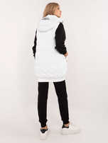 Hurtownia Biała kamizelka z odpinanym kapturem