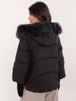 Hurt Czarna kurtka zimowa z odpinanym ściągaczem