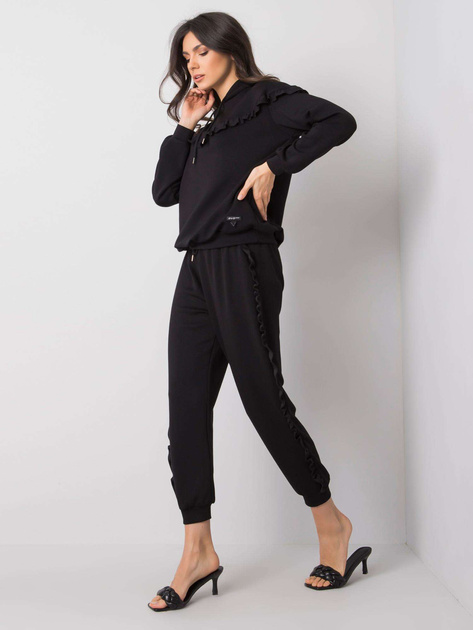 Czarny komplet z falbankami Chriss RUE PARIS