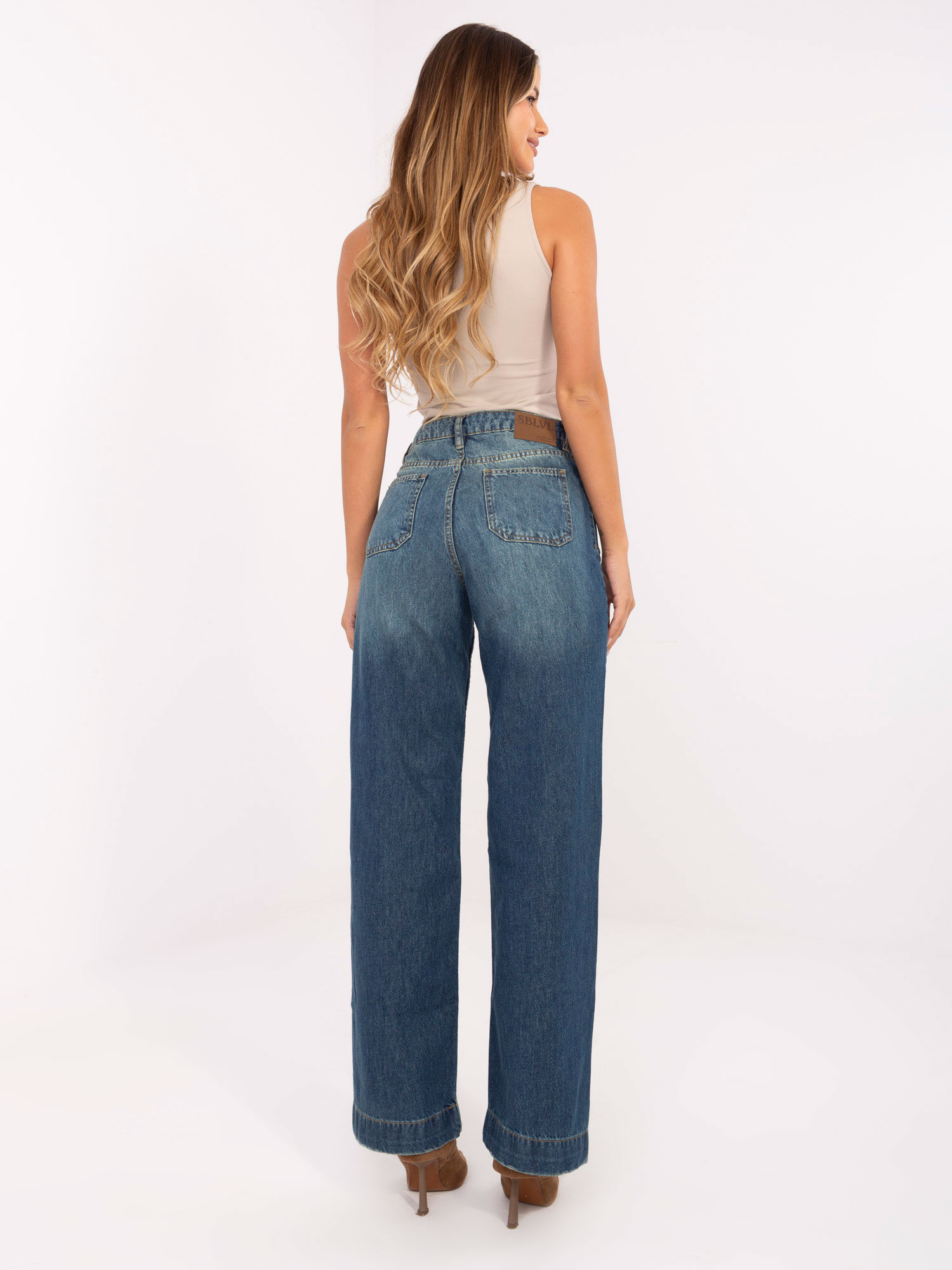 Dunkelblaue Jeans mit Taschen vorne SUBLEVEL.