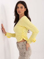 Żółta dopasowana bluzka z bawełny