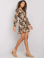 Czarno-beżowa sukienka z falbaną Alisia