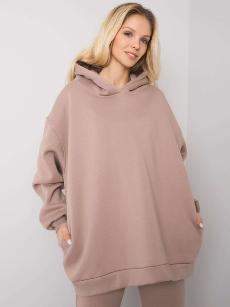 Ciemnobeżowy dresowy komplet dwuczęściowy Lucia