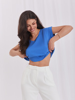 Ciemnoniebieski t-shirt basic Atlanta RUE PARIS