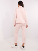 Hurtownia Jasnoróżowy dresowy komplet z marynarką