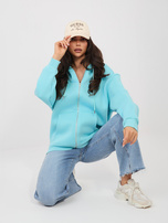 Turkusowa rozpinana bluza basic z ociepleniem