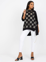 Hurtownia online Czarna bluzka plus size z dłuższym tyłem