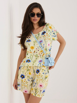 Jasnożółte letnie szorty w kwiaty SUBLEVEL 