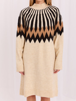 Beige lockeres Strickkleid Shereen RUE PARIS.