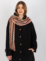 Hurtownia Jasnoróżowy wzorzysty szal z błyszczącą nitką