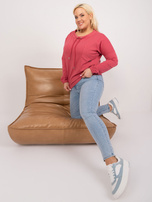 Hurt Koralowa casualowa bluzka plus size z bawełny