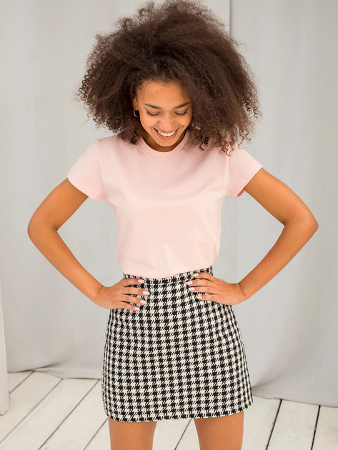 Jasnoróżowy bawełniany t-shirt basic Peachy