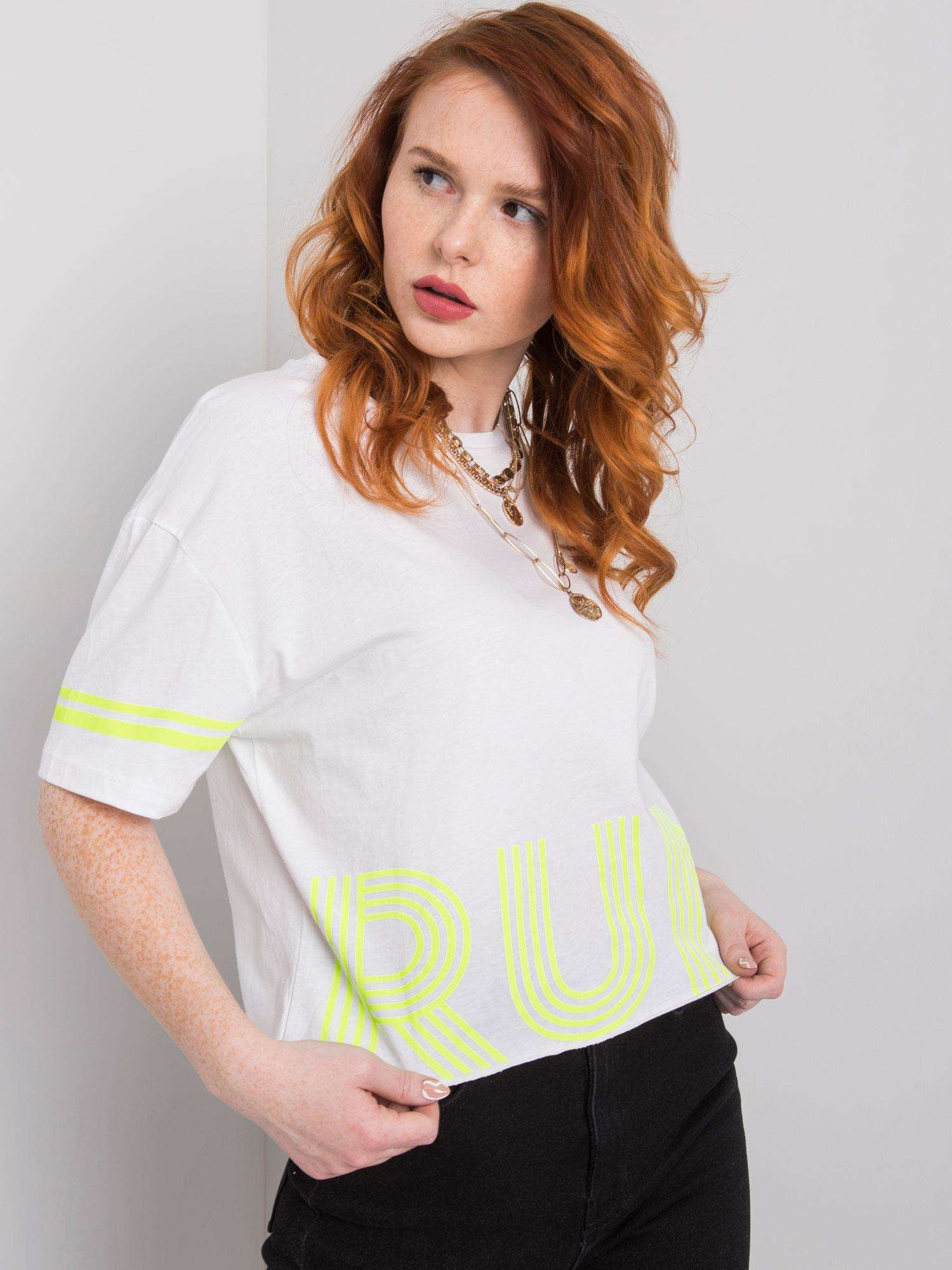 Biały t-shirt z bawełny Marlene