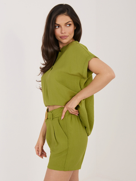 Oliwkowe letnie szorty od kompletu SUBLEVEL