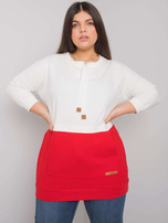 Ecru-rote Plus-Size-Sweatshirt ohne Kapuze Sira.
