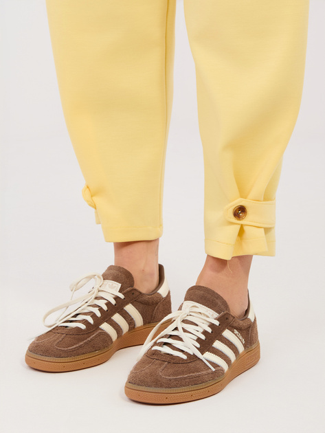 Jasnożółte dresowe spodnie z nogawką 7/8