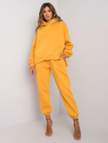 Hurt Musztardowy komplet dresowy z bluzą z kapturem Janessa