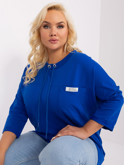Hurt Kobaltowa bluzka plus size o luźnym kroju