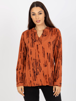 Hurt Jasnobrązowa wiskozowa bluzka z nadrukiem SUBLEVEL