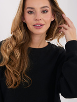 Czarna długa bluza basic z bawełny 