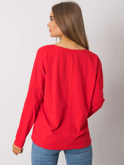 Czerwona bluzka z długim rękawem Rochester RUE PARIS