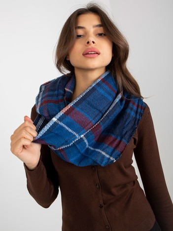 Hurt navy burgundy scarf with plaid print.