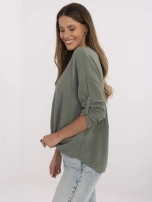 Khaki cotton women's shirt made of muslin.