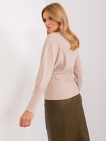 Hurt Beżowa bluzka w prążek  BASIC FEEL GOOD