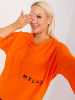 Hurtownia Pomarańczowa bluzka plus size z troczkami