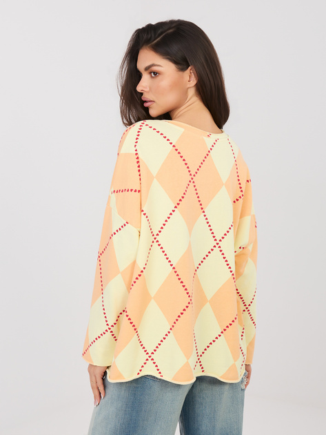 Jasnożółto-pomarańczowa bluza oversize bez kaptura